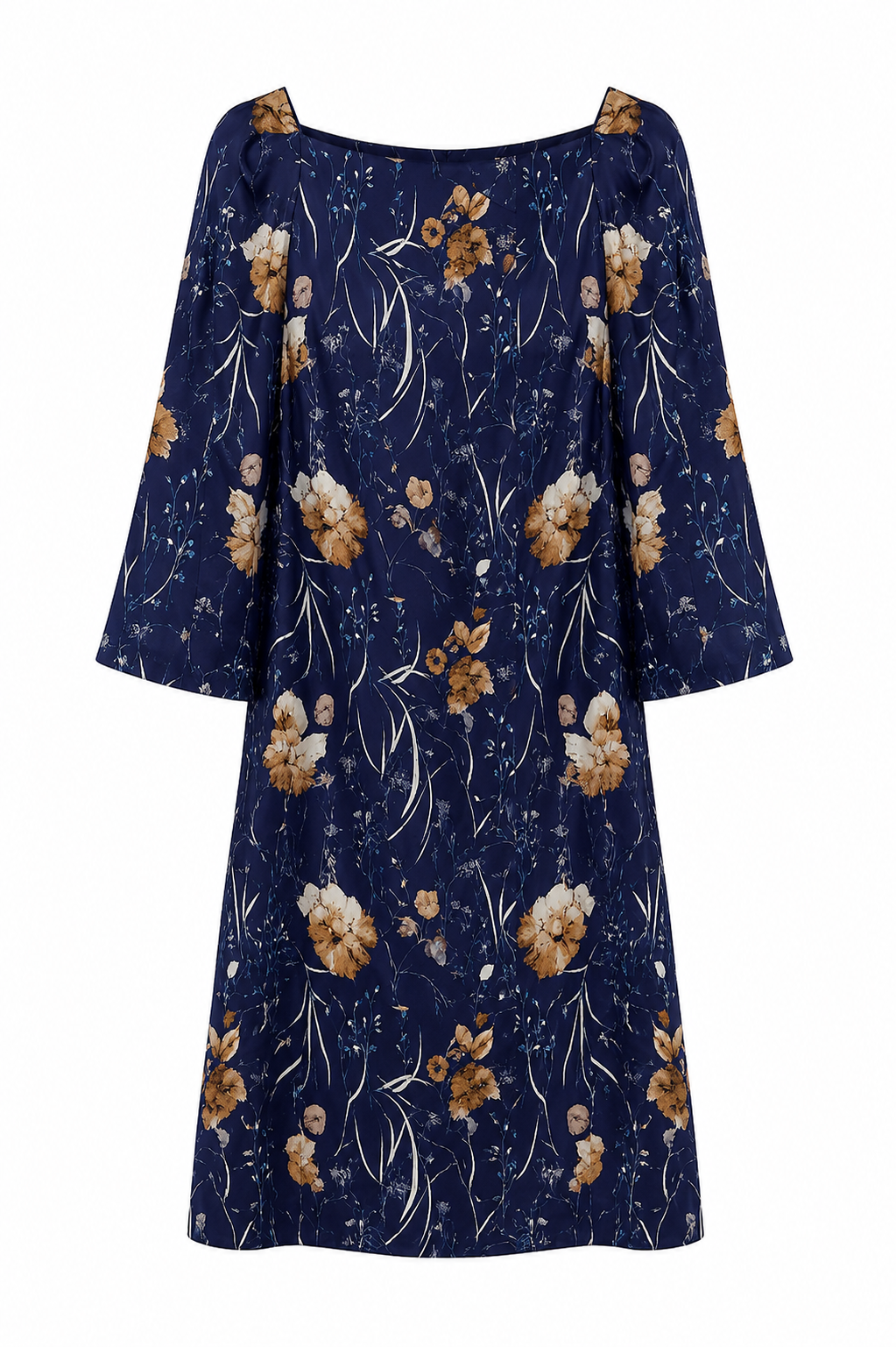 Khalia Silk Dress, Dark Flower