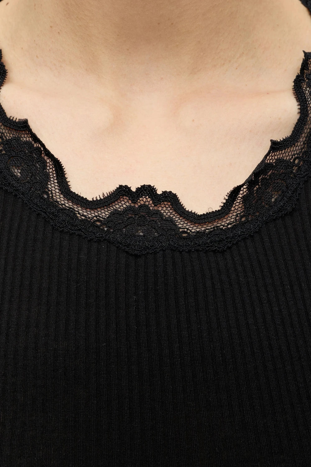Silk T-Shirt Lace, Black