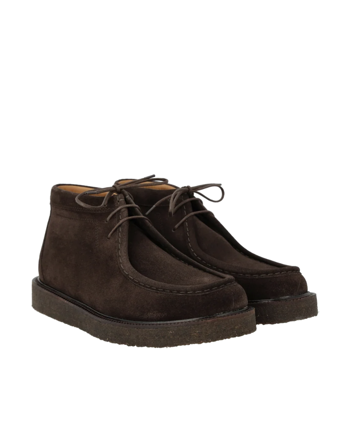 Snøresko med dekorativ rand, Dark Brown