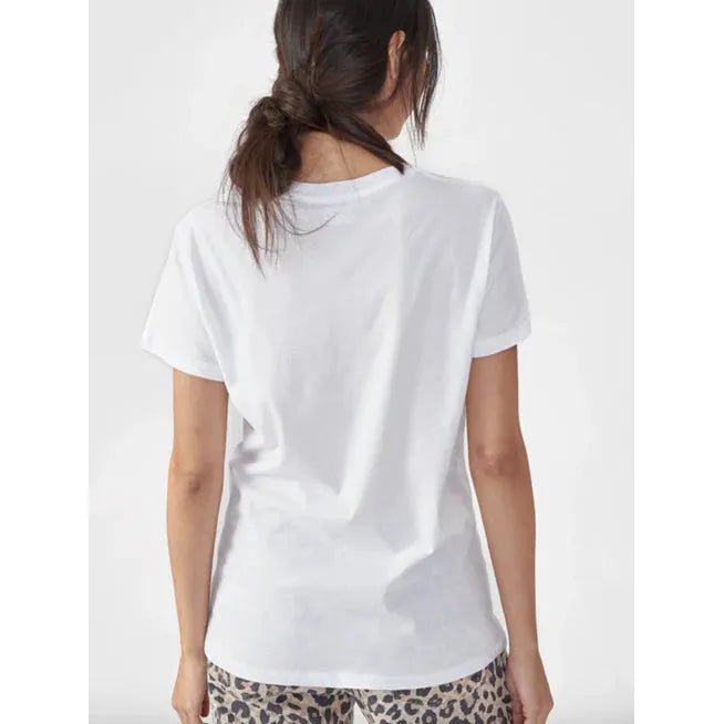 Cara T-shirt, Vit / Svart Logotyp