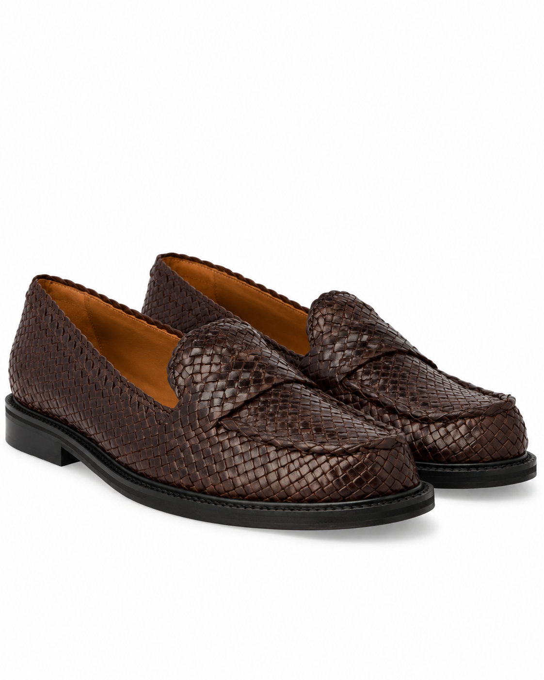 Klassisk handflätad penny loafer, mörkbrun