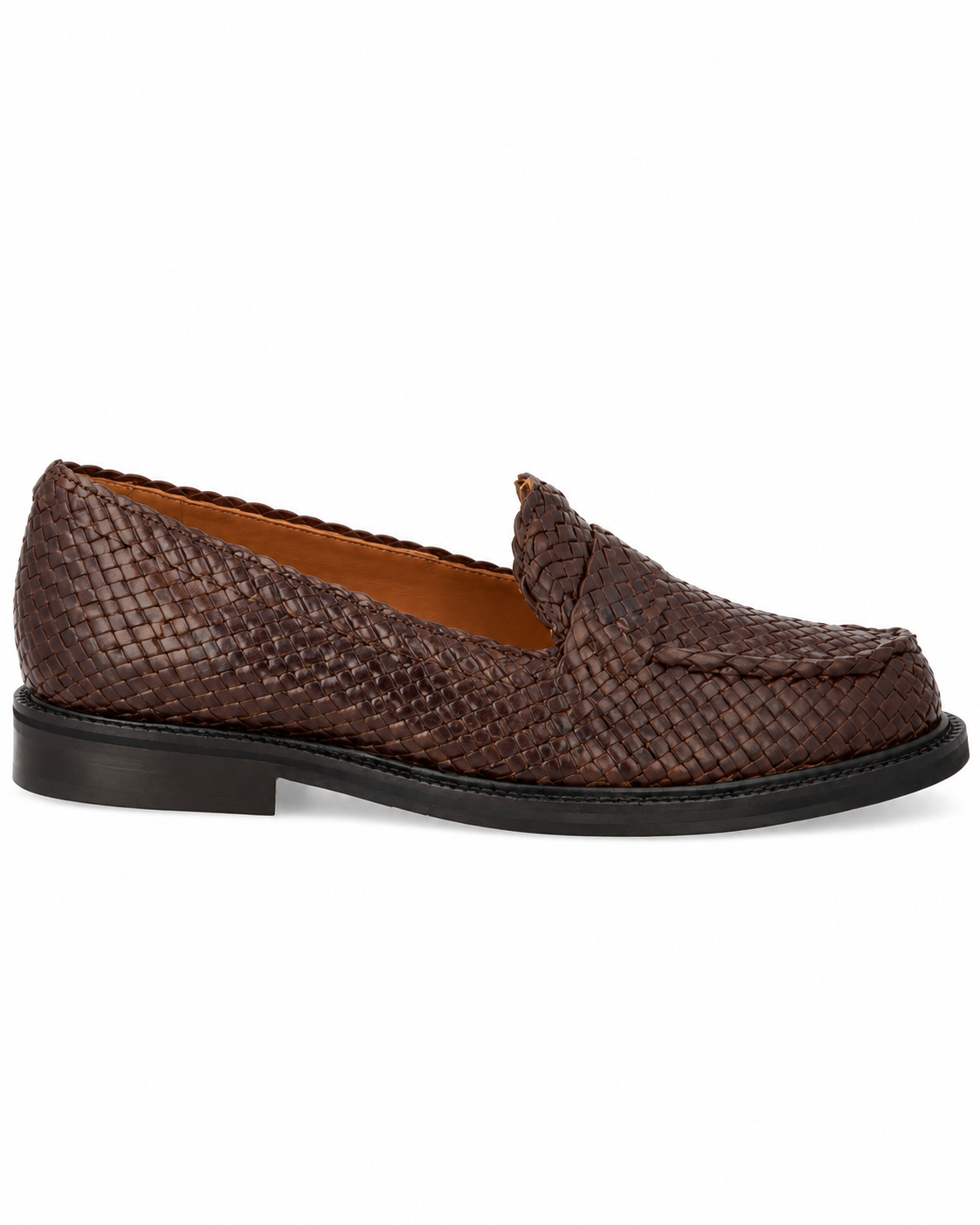 Klassisk handflätad penny loafer, mörkbrun