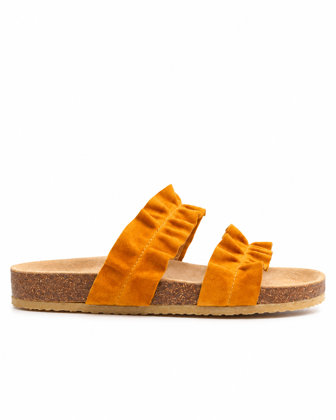 Sandal med volanger på rå gummisula - Angulus