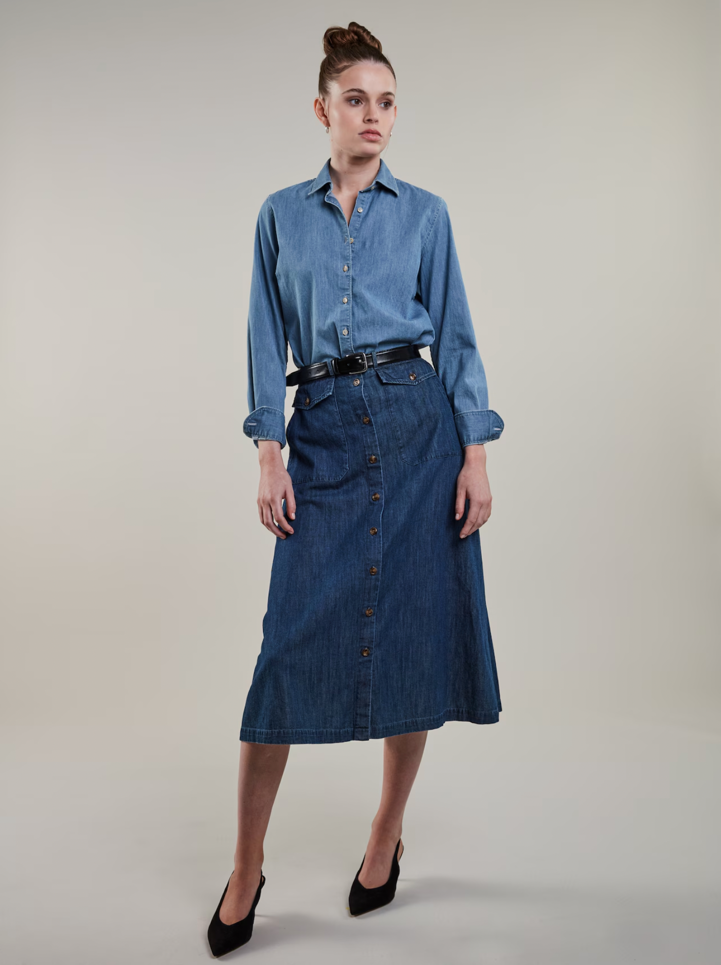 Heidi Mörkblå Cargokjol