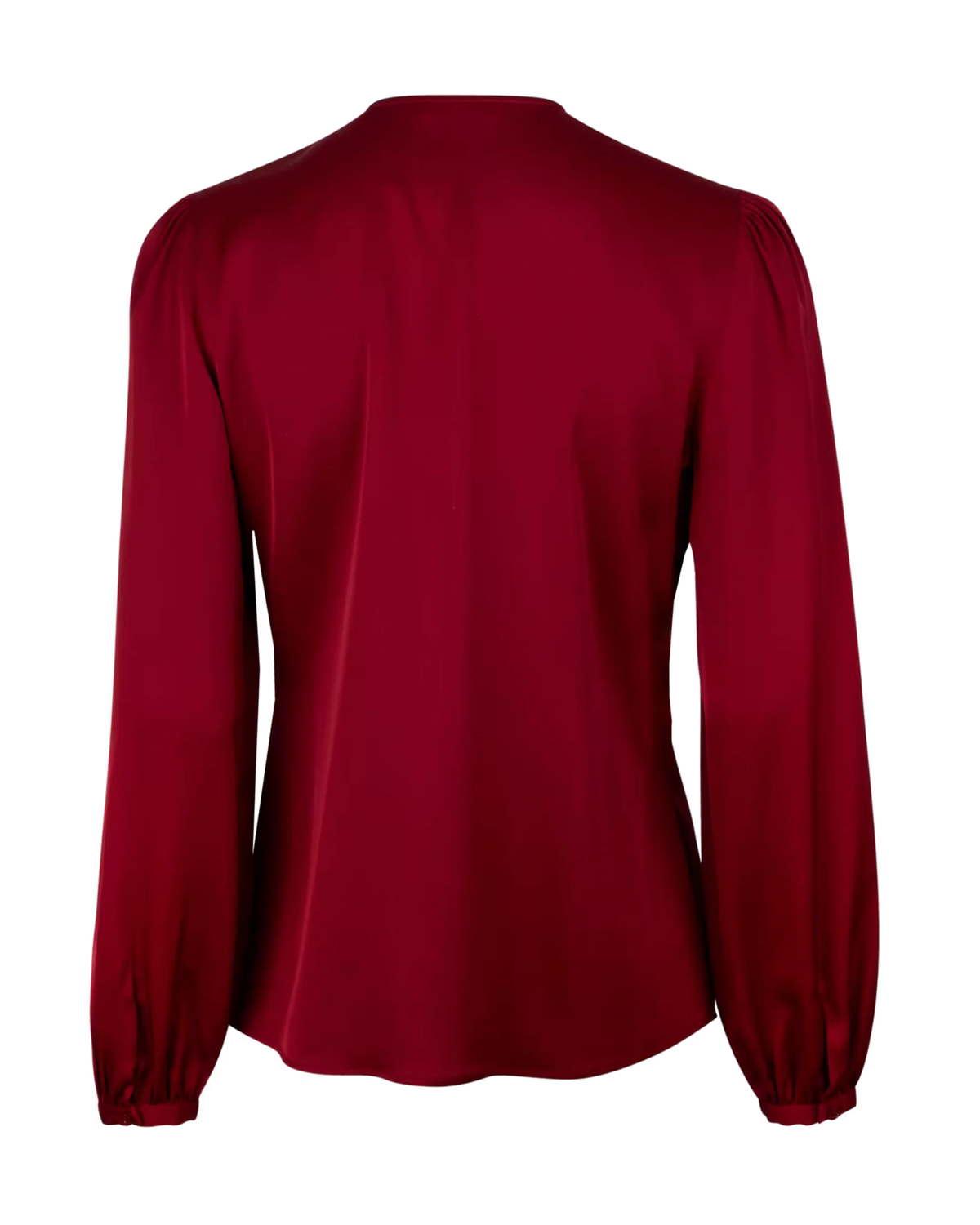 Mona Silk Blouse With Frills, Bordeaux
