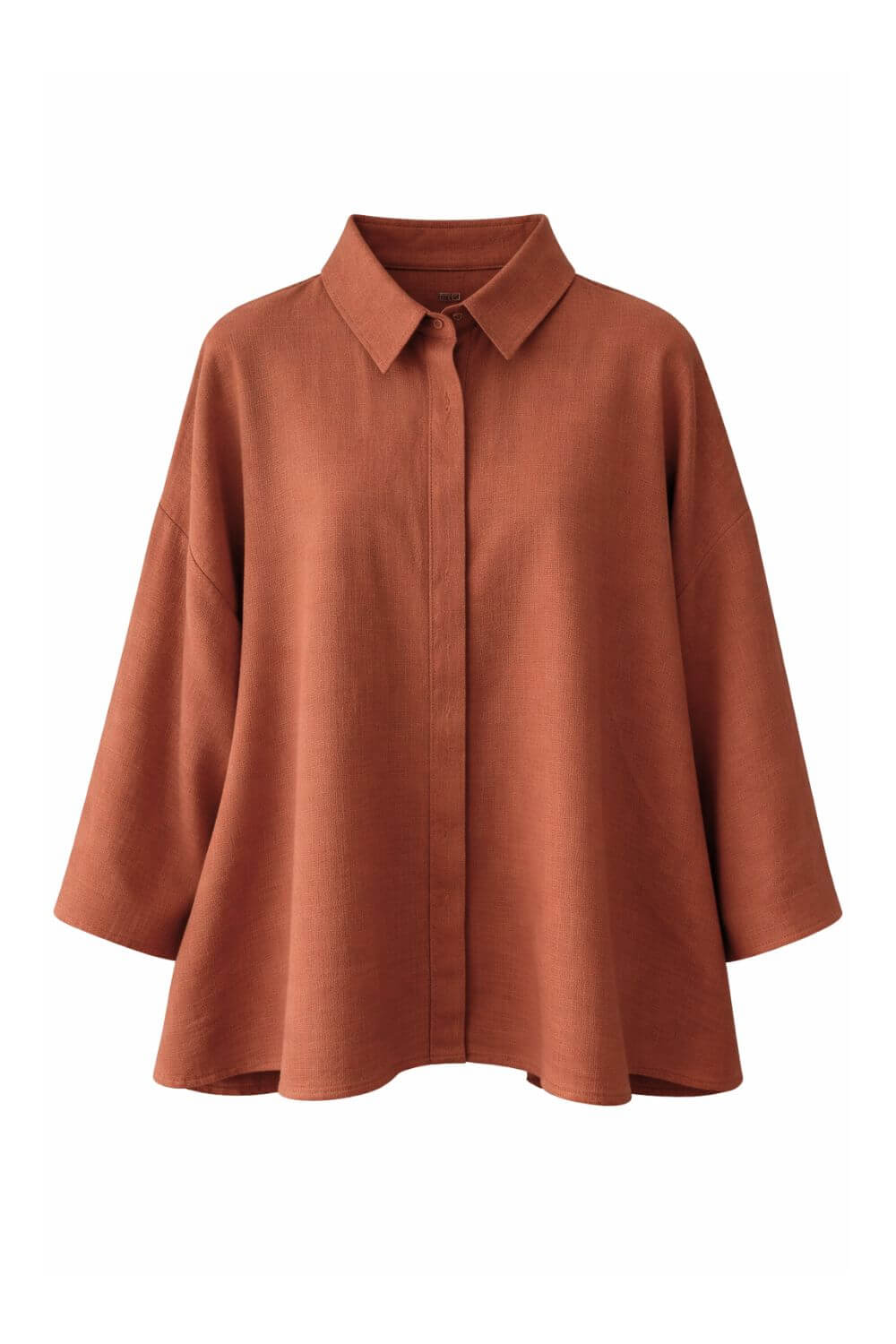 Kortærmet hørskjorte i rust fra Max Mara Weekend