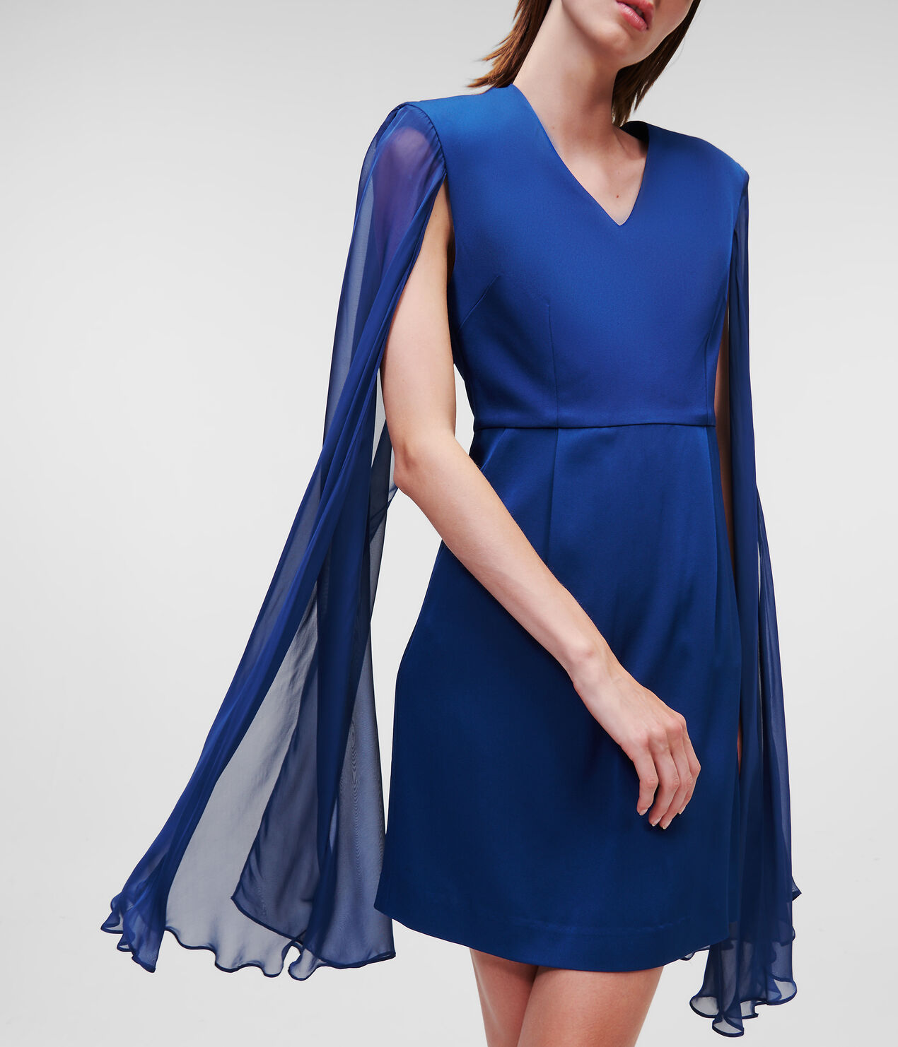 Karl Lagerfelt - Caped Evening Dress, Dark Blue