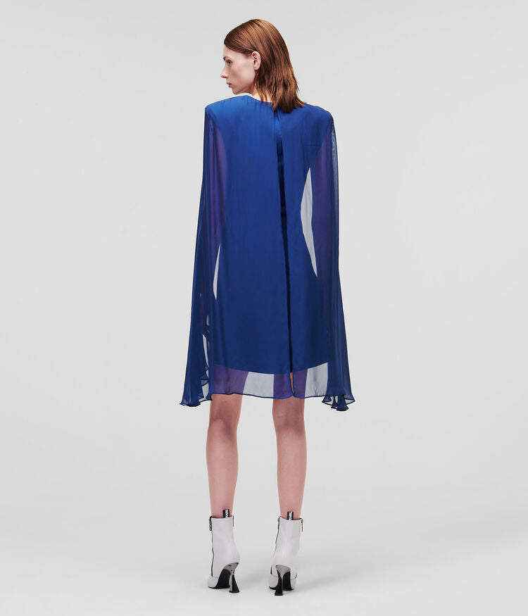 Karl Lagerfelt - Caped Evening Dress, Dark Blue