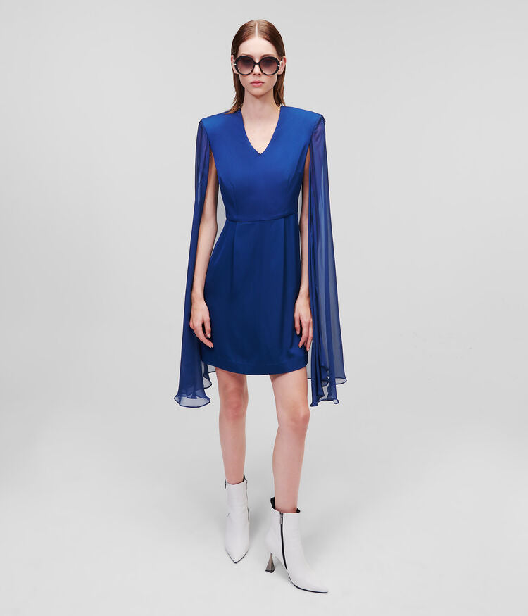Karl Lagerfelt - Caped Evening Dress, Dark Blue