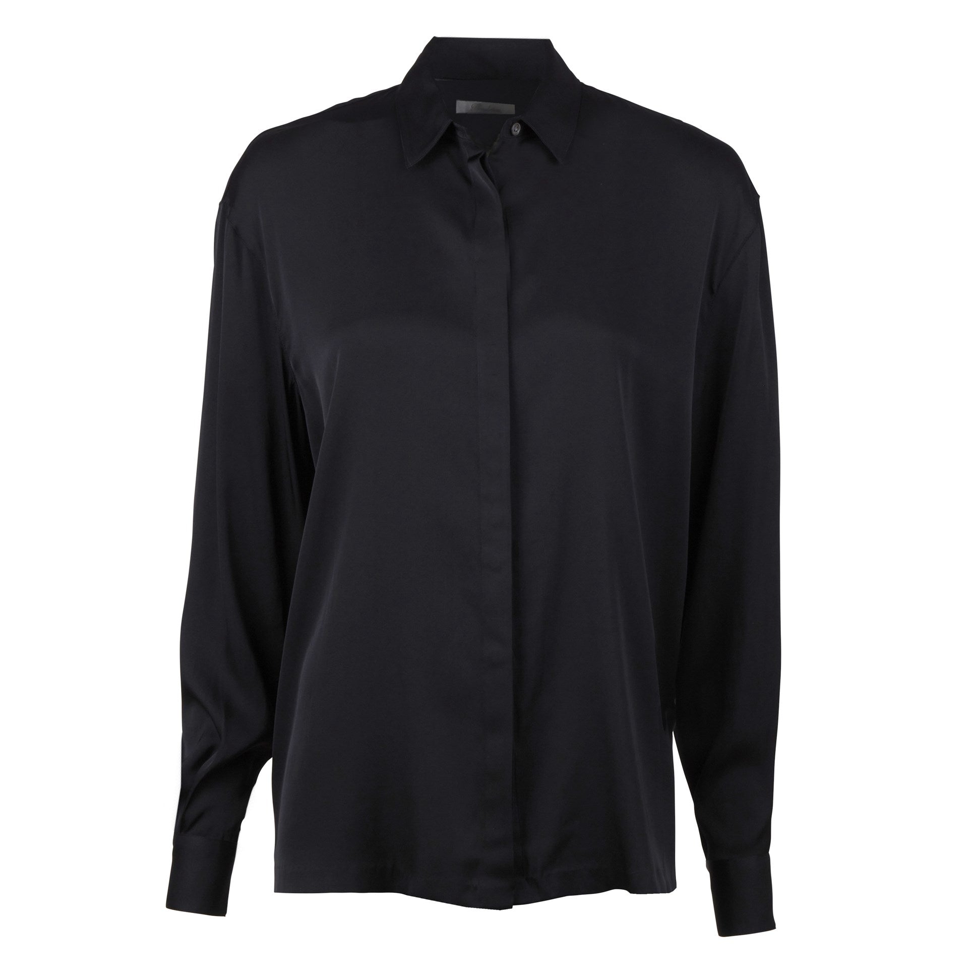 Blair Shirt, Silk Stretch, Black