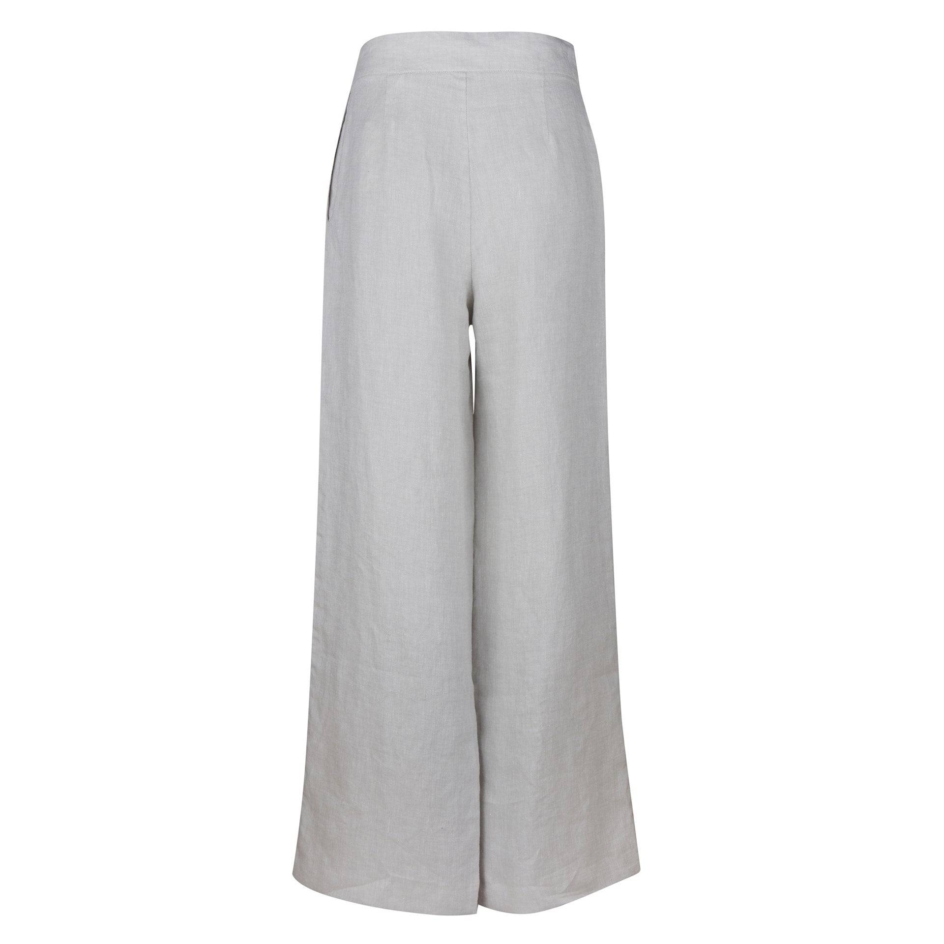 Eve linne bredbenbyxor, lätt beig