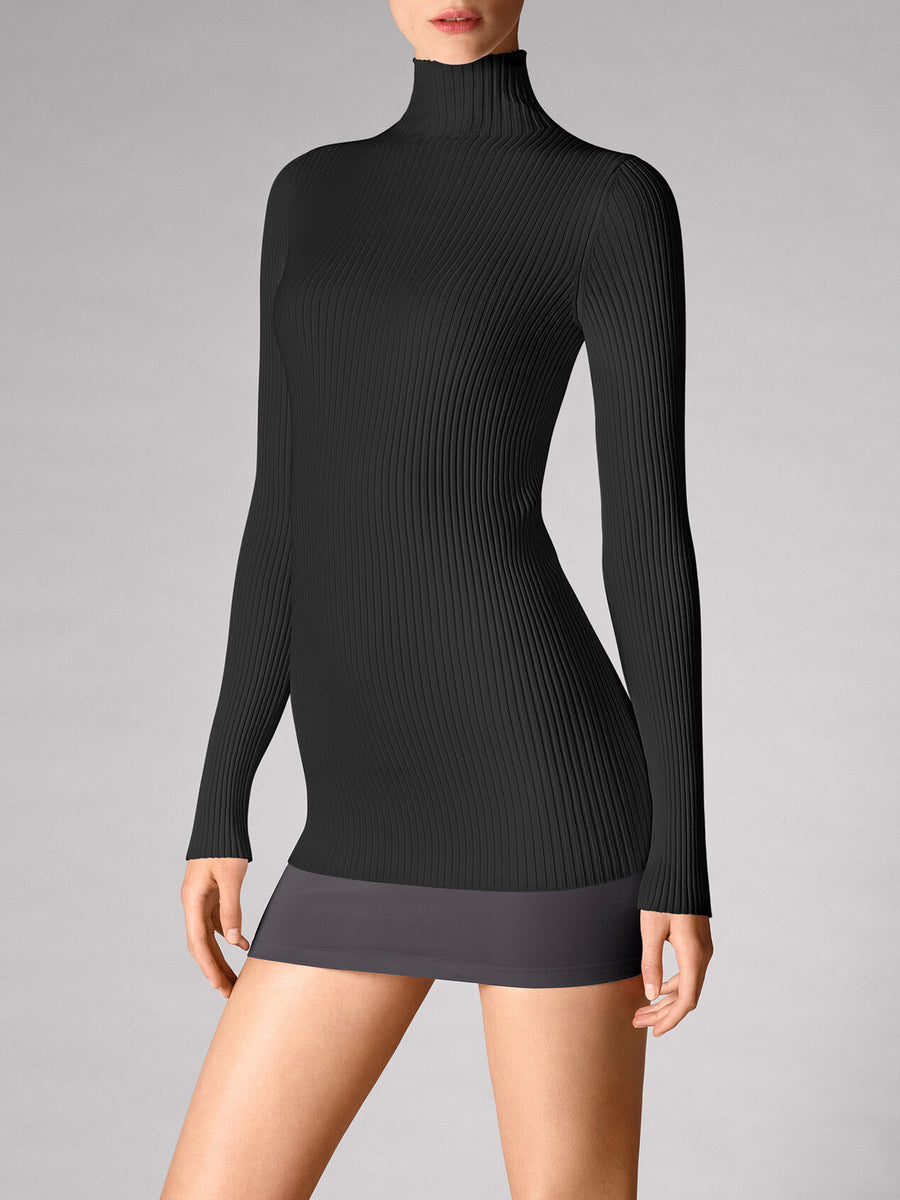 Wolford Viscose Rib Pullover Black