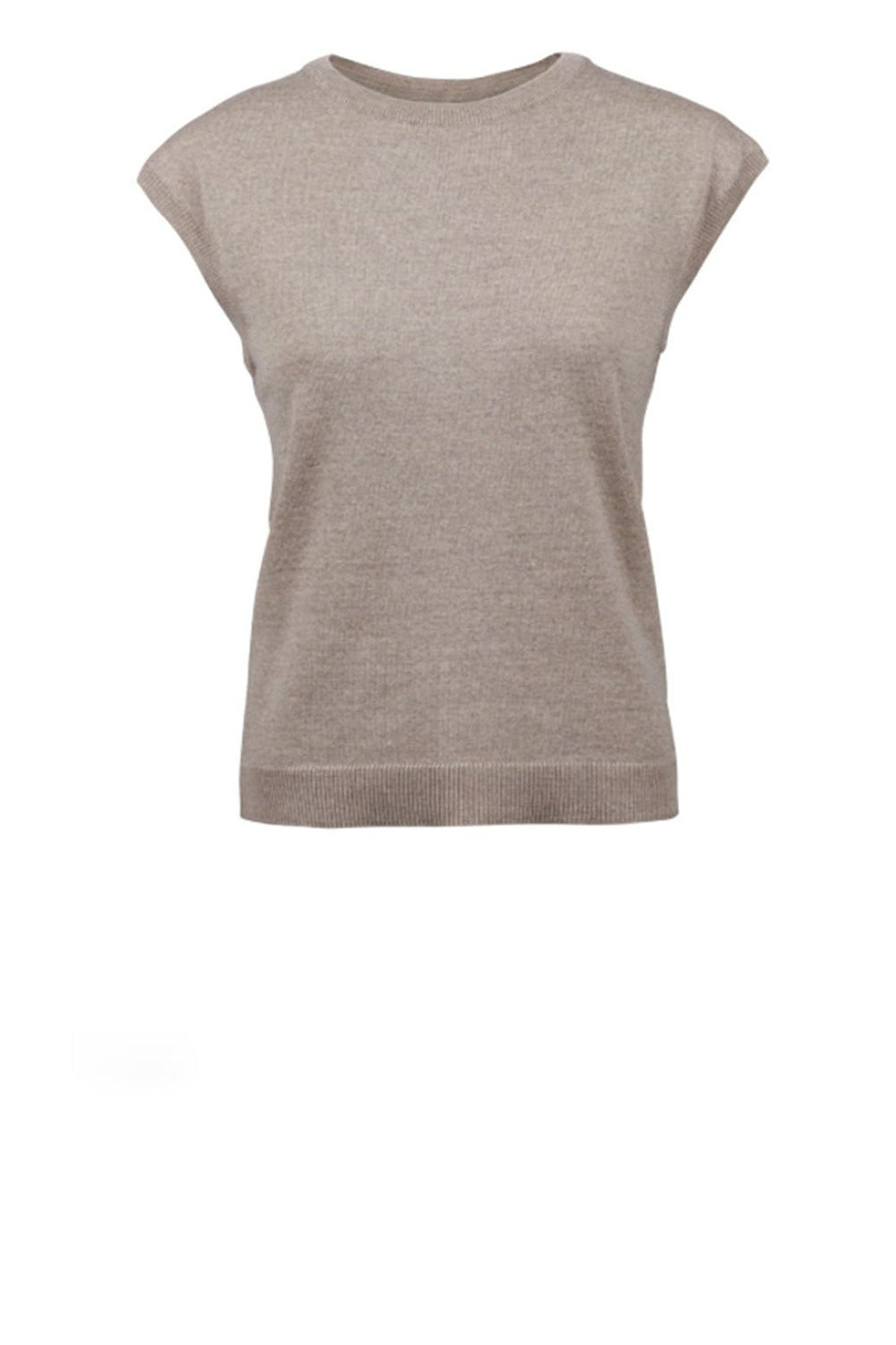 Bali Stickad Merinokeps Ärm, Beige