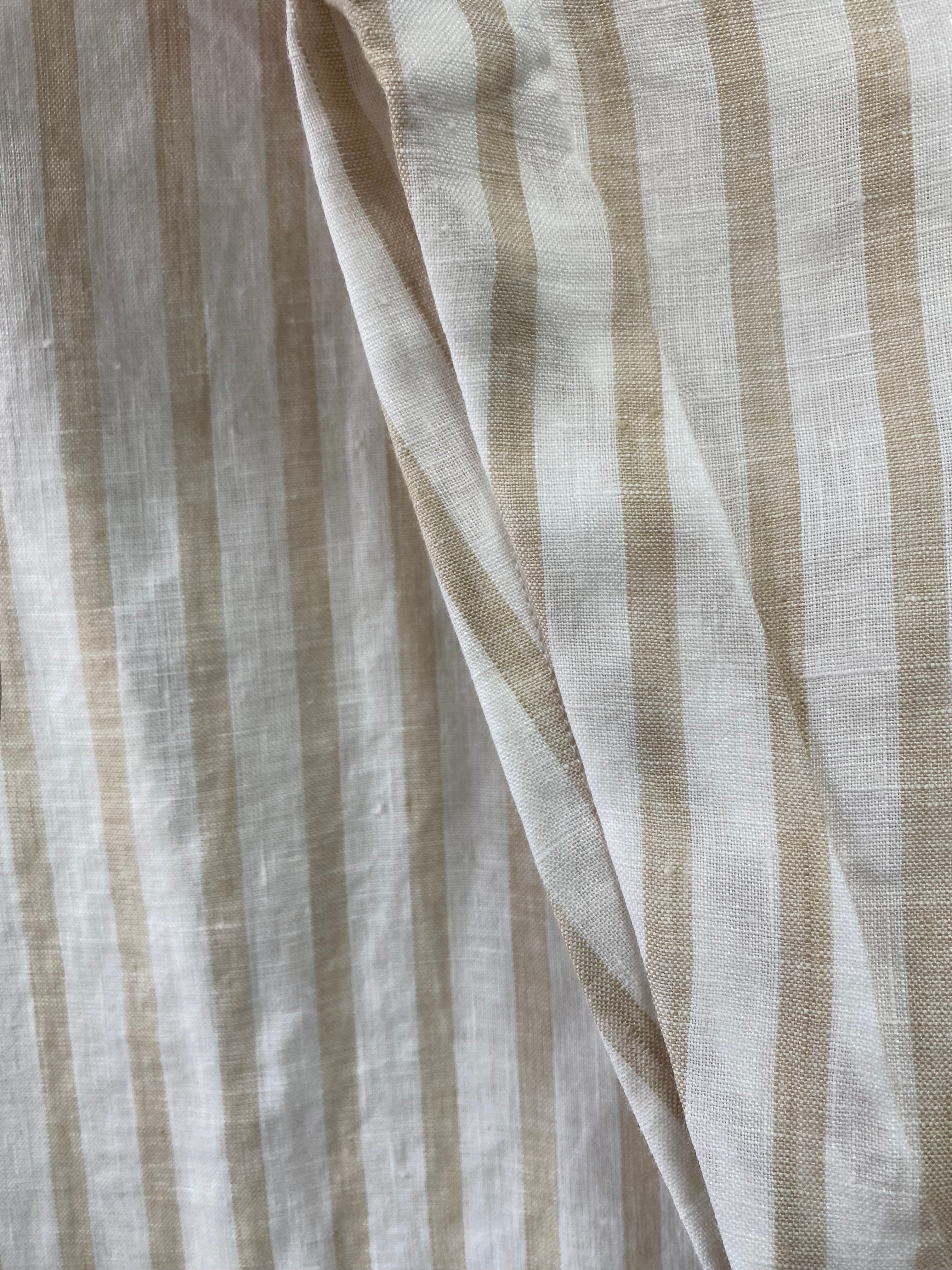 Beige Striped Chiara linne blus.