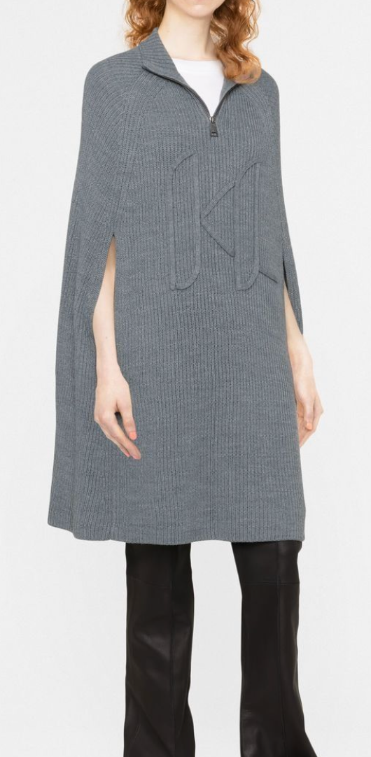 Chuncky Soutache Cape, Ash Grey