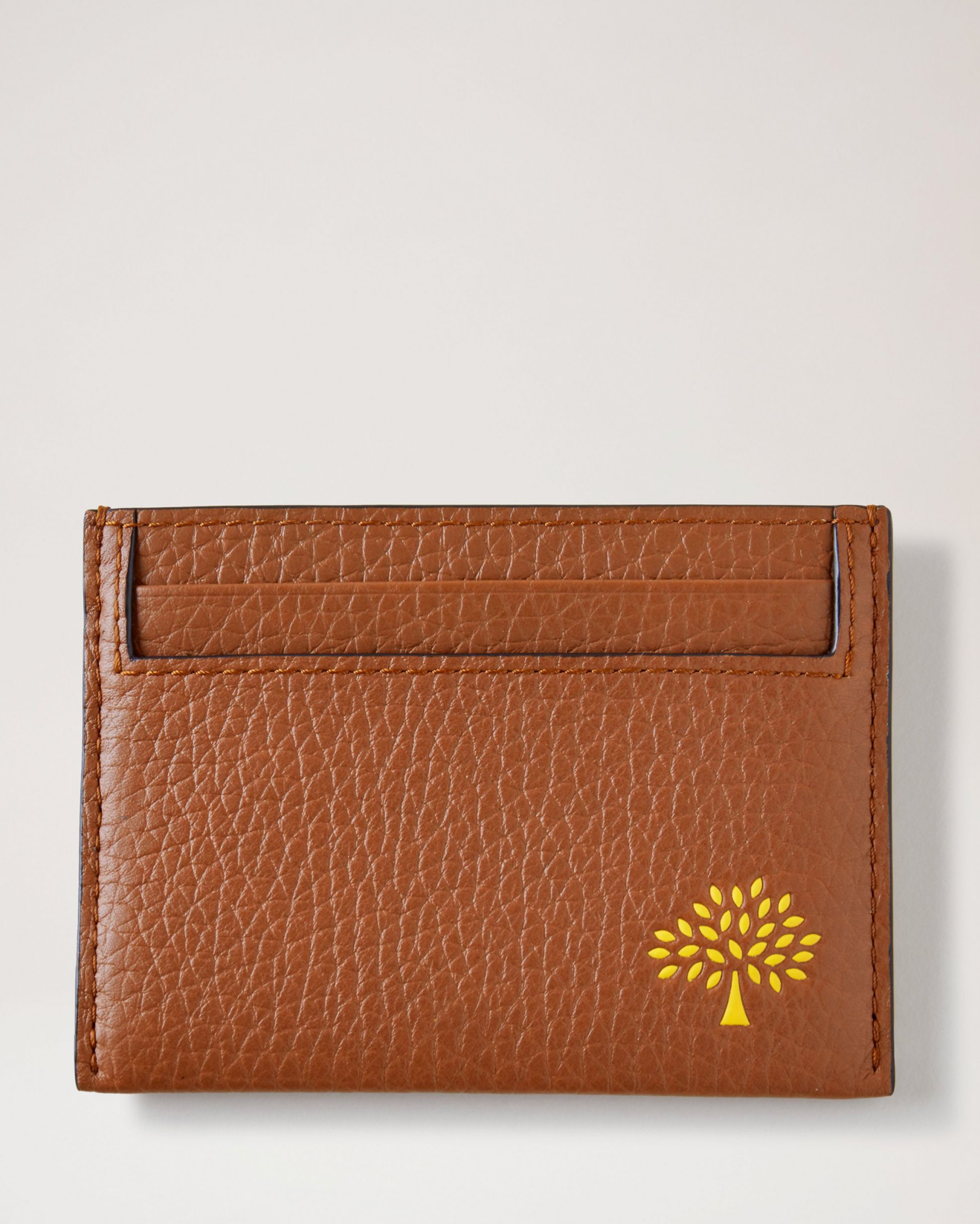 Trädblind präglad kreditkortsslip, kastanj