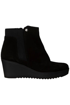 Komfort Boot - Stöveln med kilhäl i nubuke, Svart.