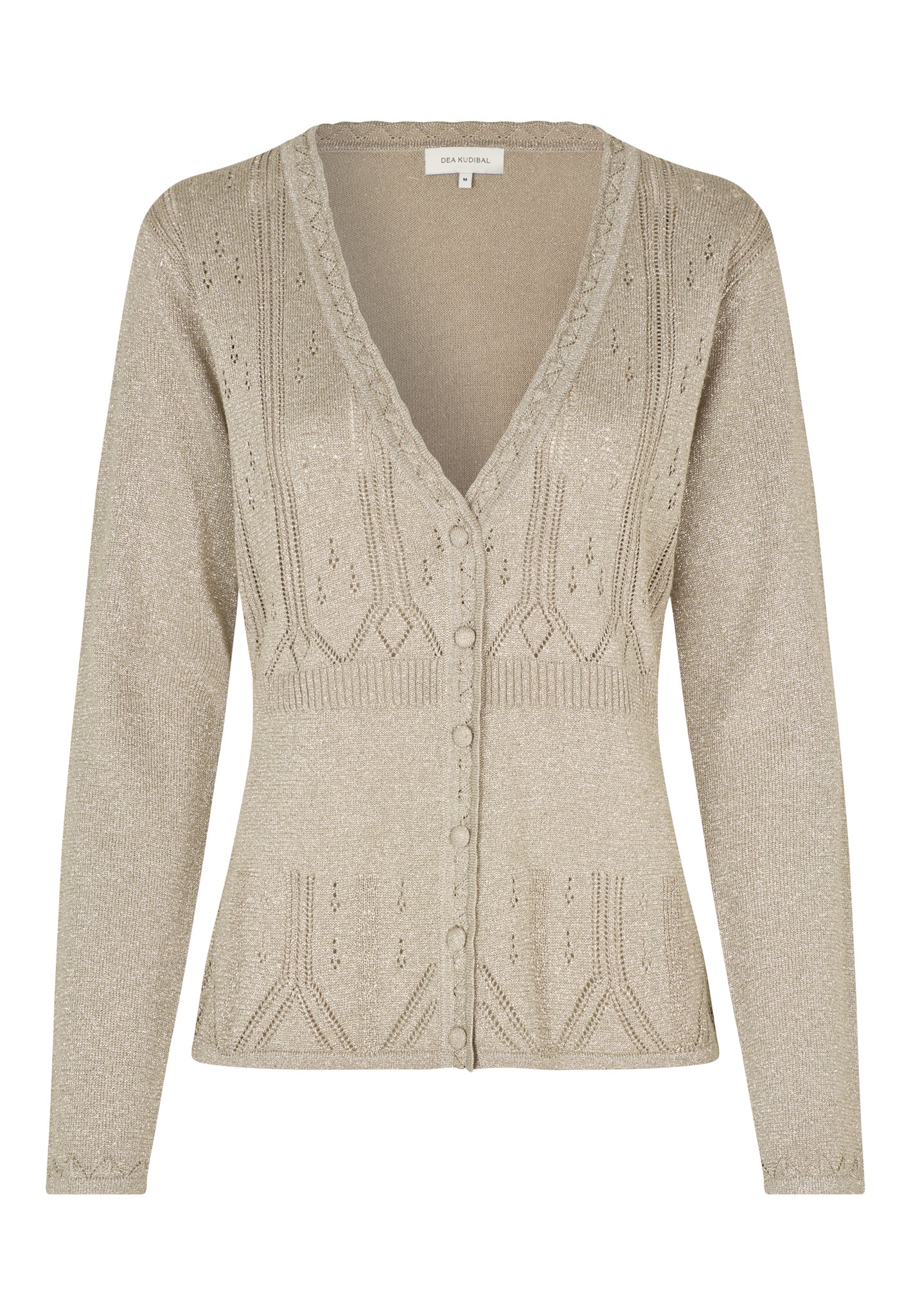 BarbroDea Knit Cardigan, Glitter Beige