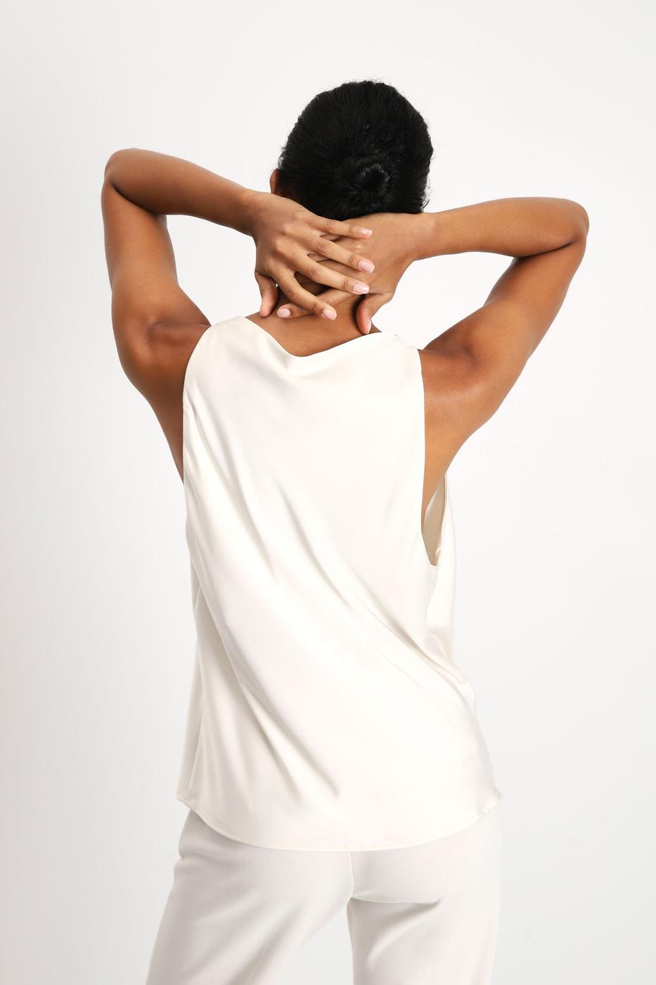 Satin Top RFI0HDG, Champagne.