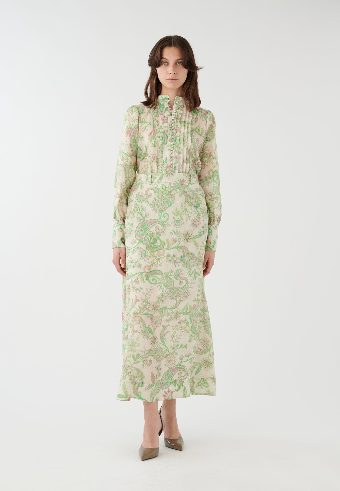 Alaimadea Shirt With pleats, Paisley Frog