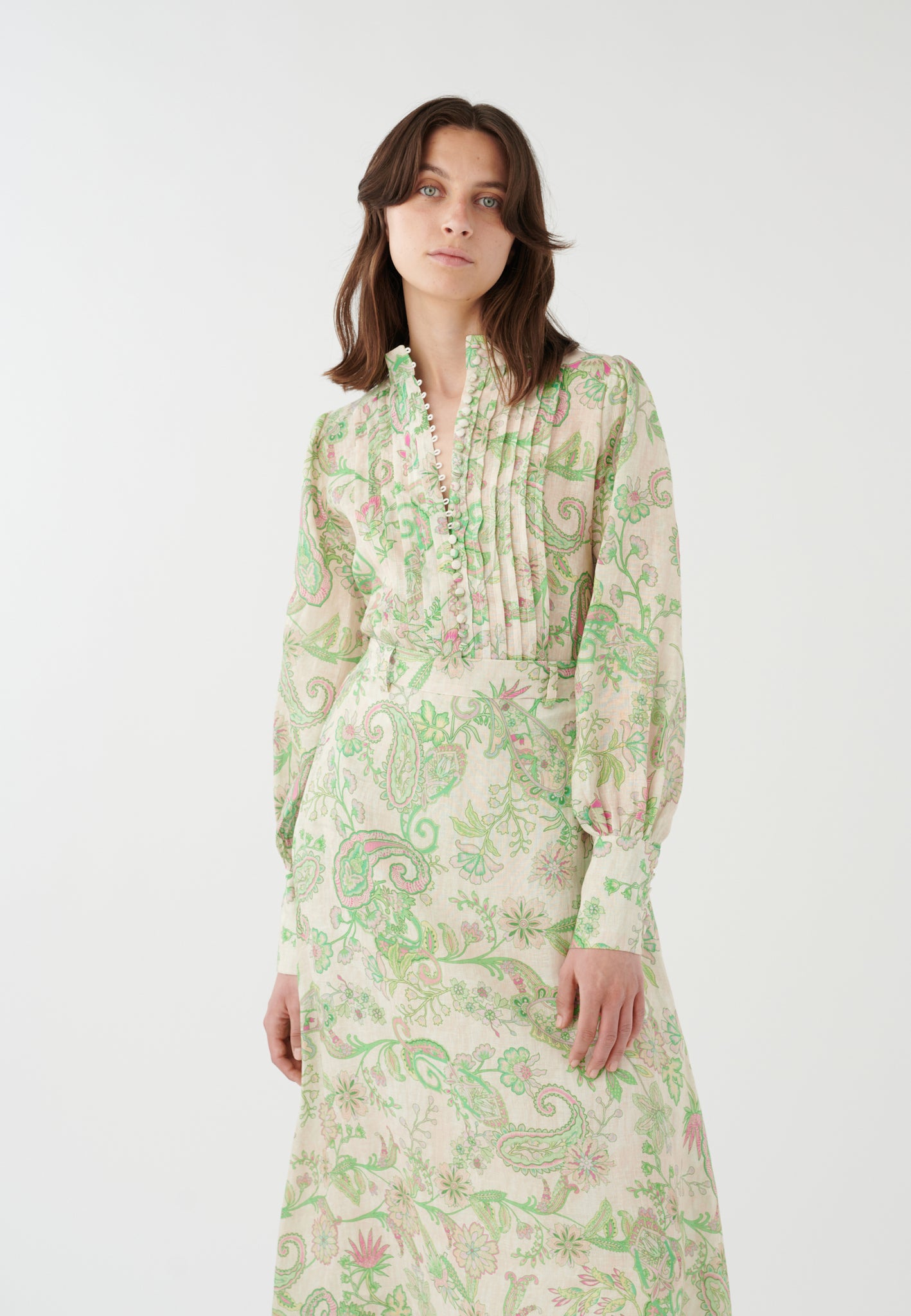 Alaimadea Shirt With pleats, Paisley Frog