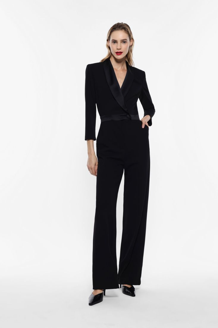 Y530IAW Jumpsuit With Sleeves, Black