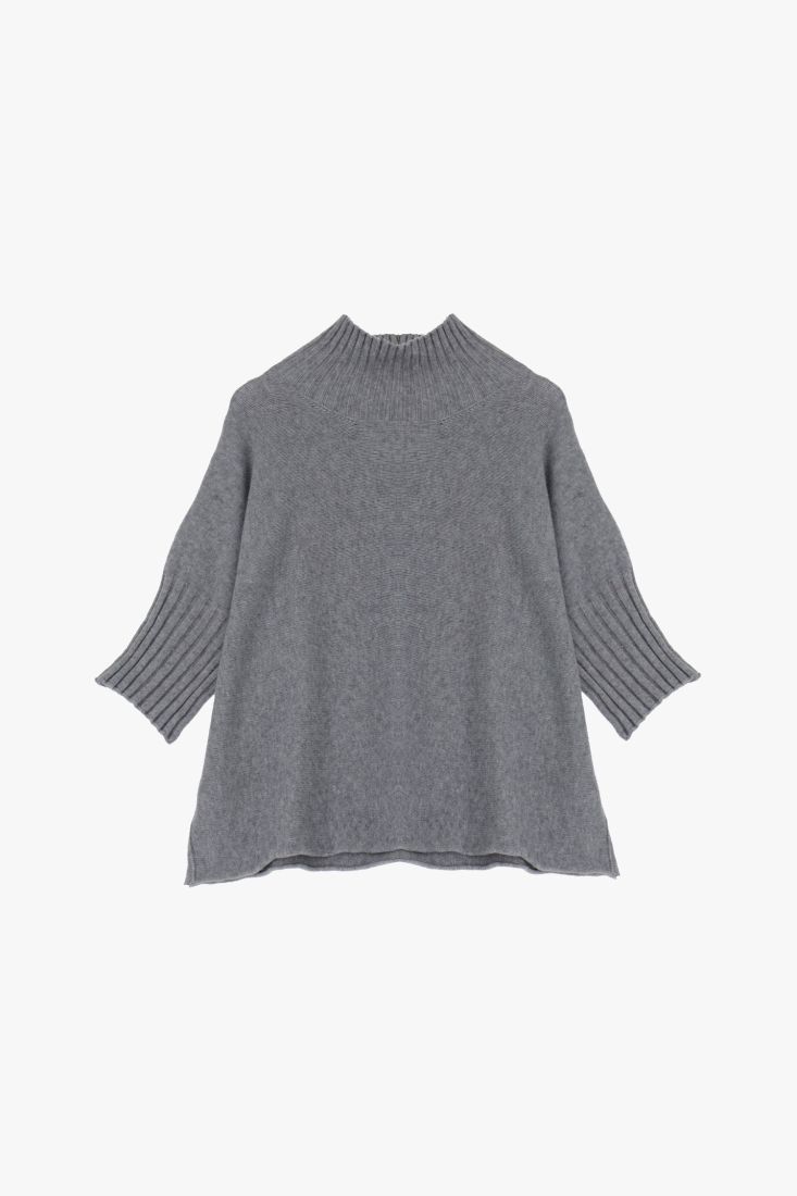 Oversized tröja med turtleneck, Grigio