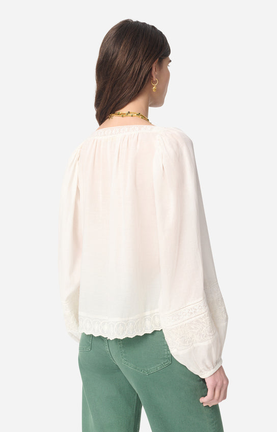 Giovanna Blouse Square Neck, Ecrü