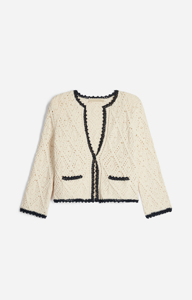 Goldia Cardigan, Ecrü / Marine