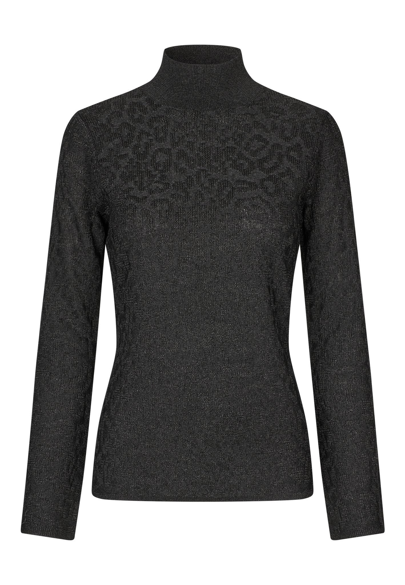 DevaDea Knit Turtleneck, Animal Black