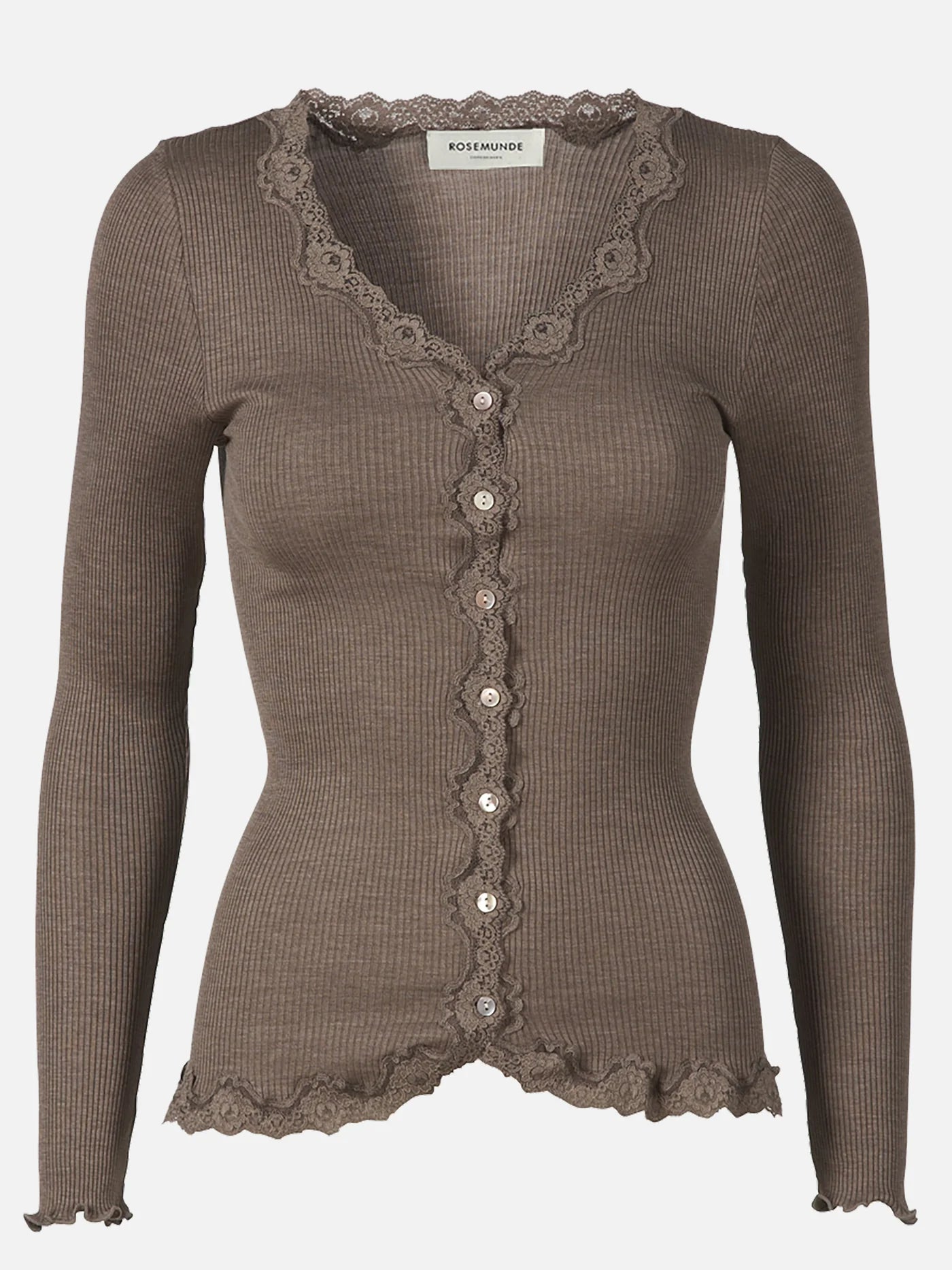 Babette Silk Cardigan With Long Sleeves, Falcon