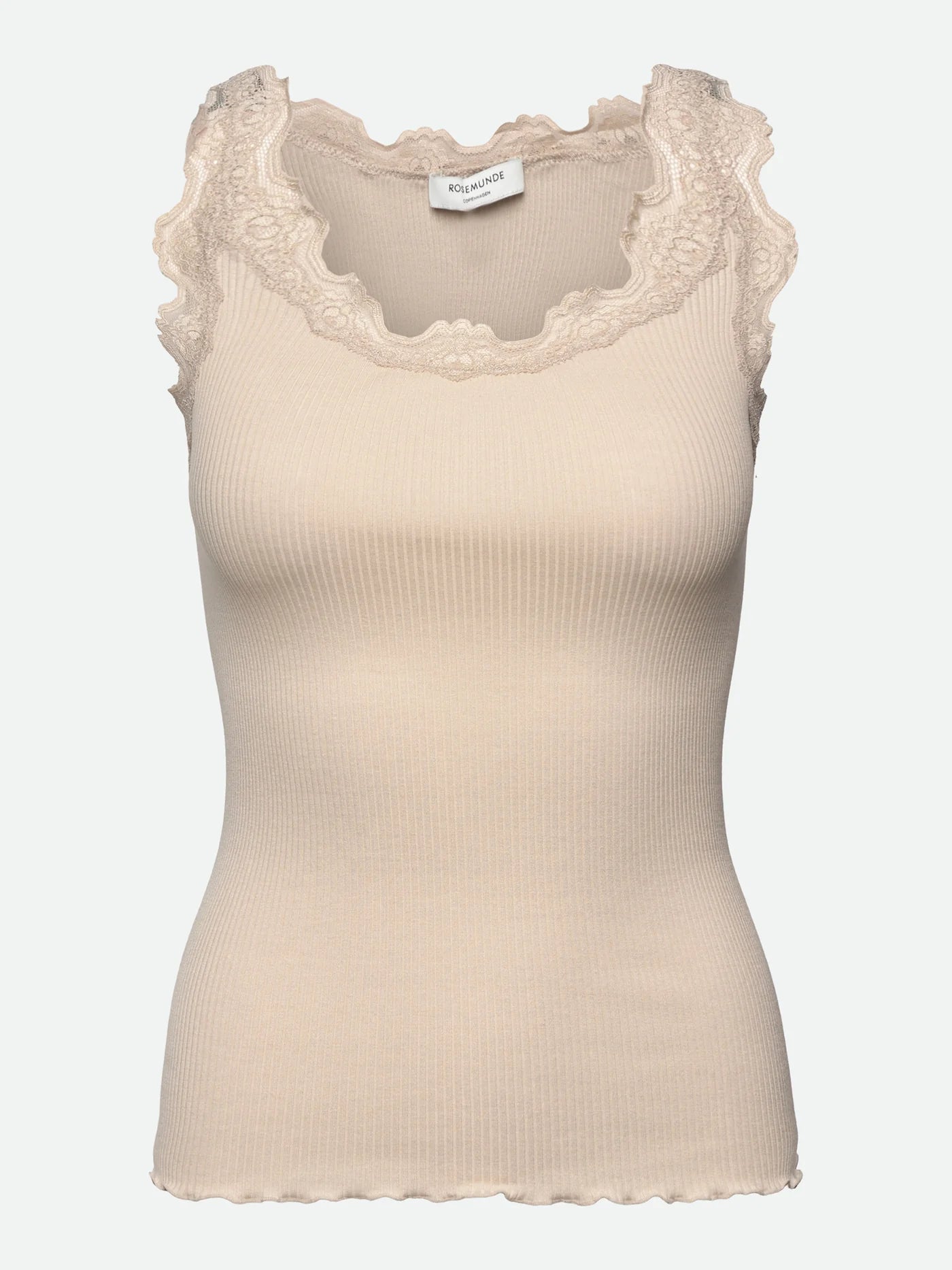 Babette Silk Top With Lace, Silver Lining