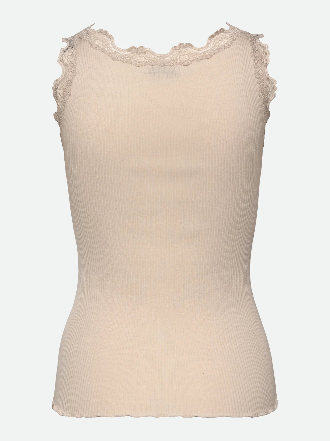 Babette Silk Top With Lace, Silver Lining