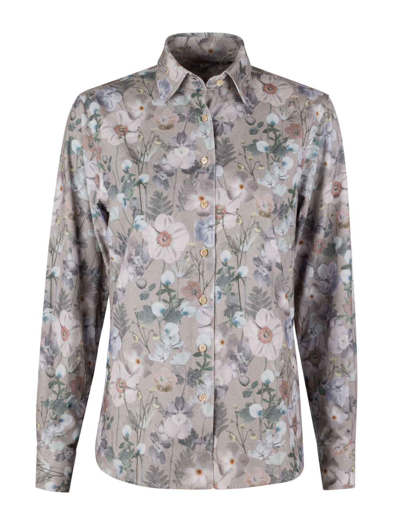 Siri Mönstrad Manchesterskjorta, Ljusgrå Brun