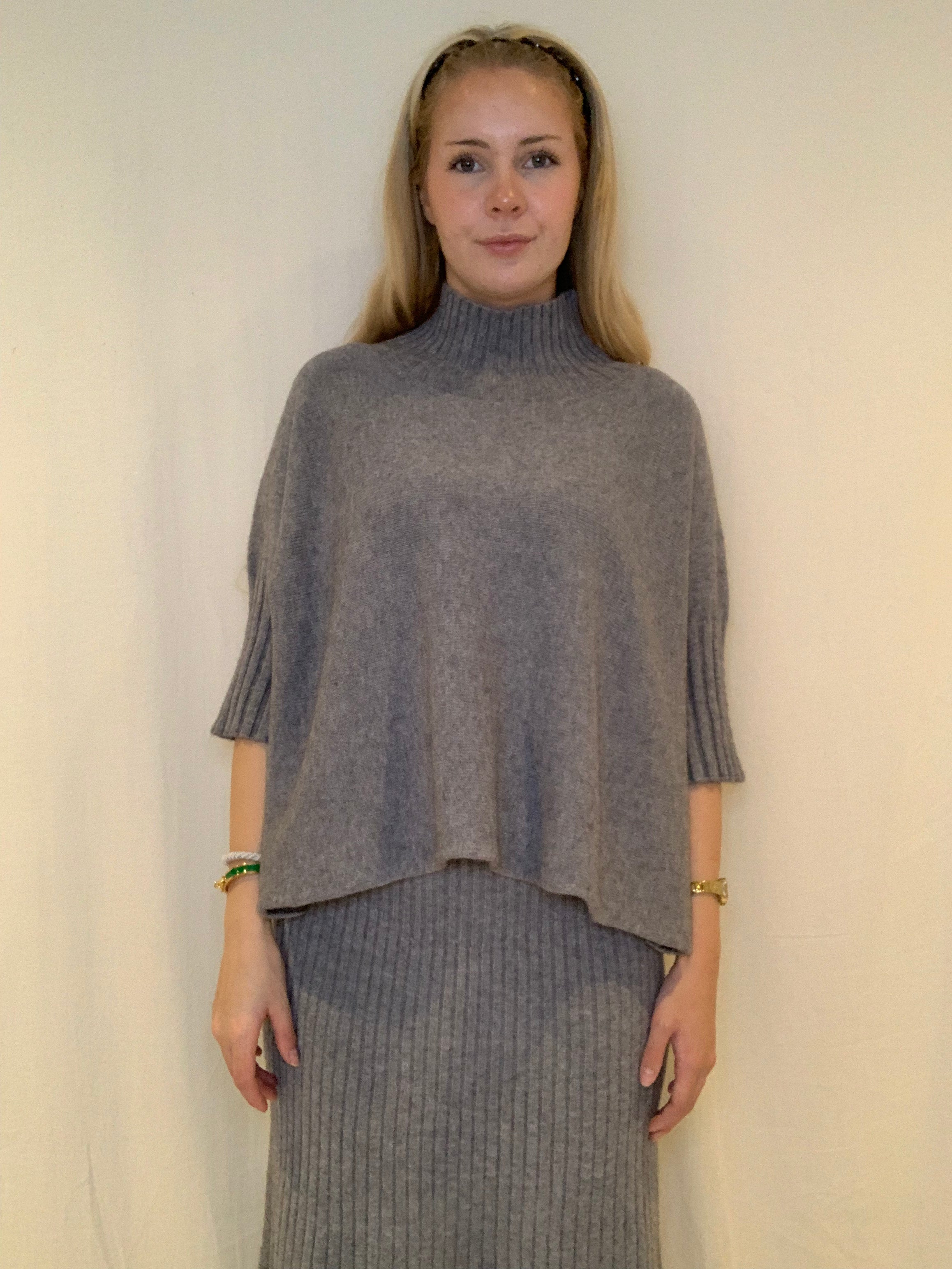 Oversized tröja med turtleneck, Grigio