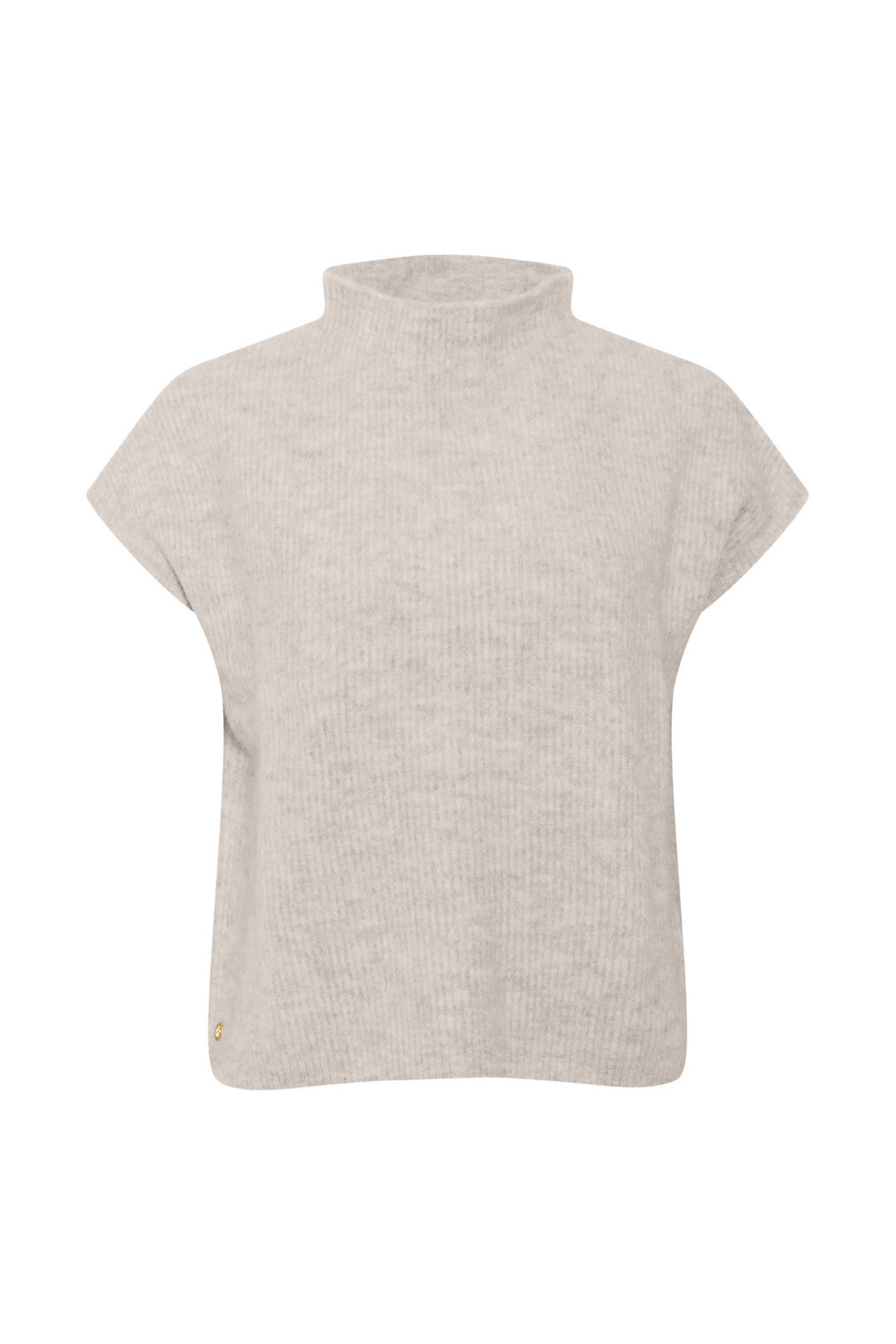 Verato Knit Vest, Beige Melange