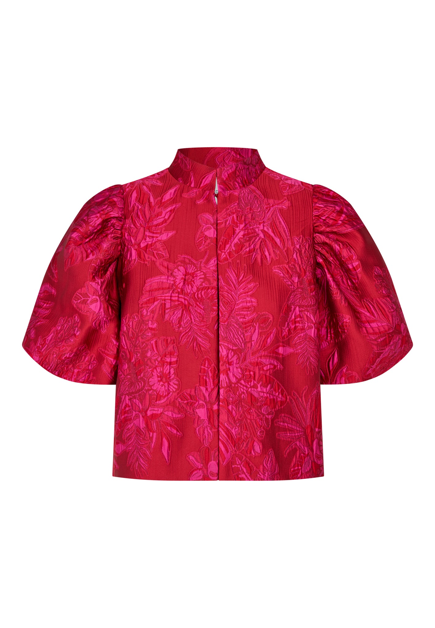 OliviaDea Jacka Med Volymärmar, Rosé Jacquard