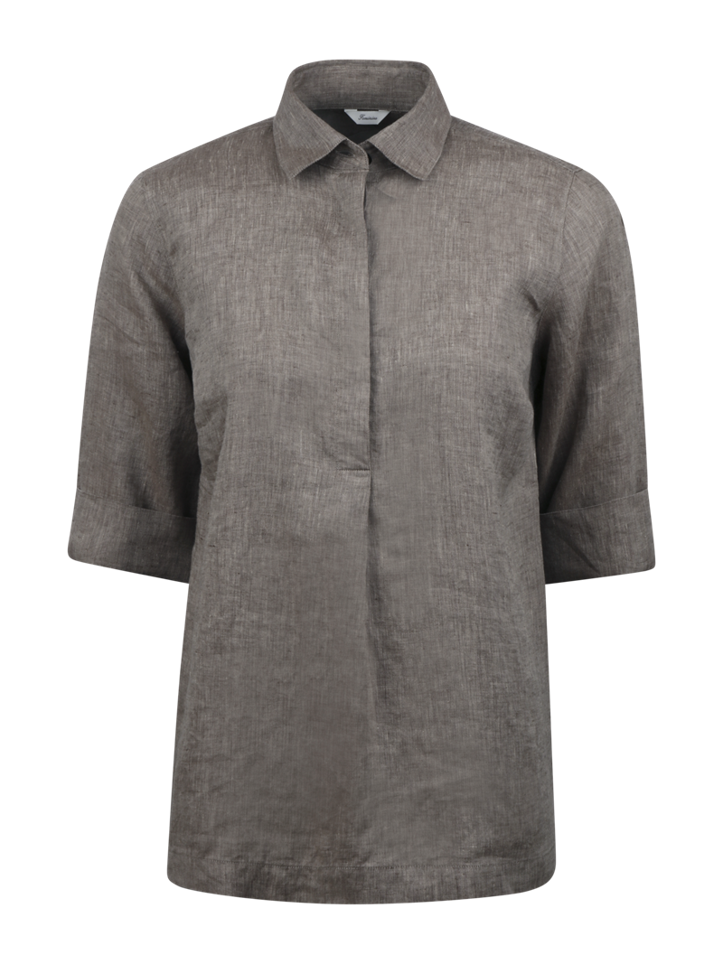 Stella Pop Over Linen Shirt, Light Brown