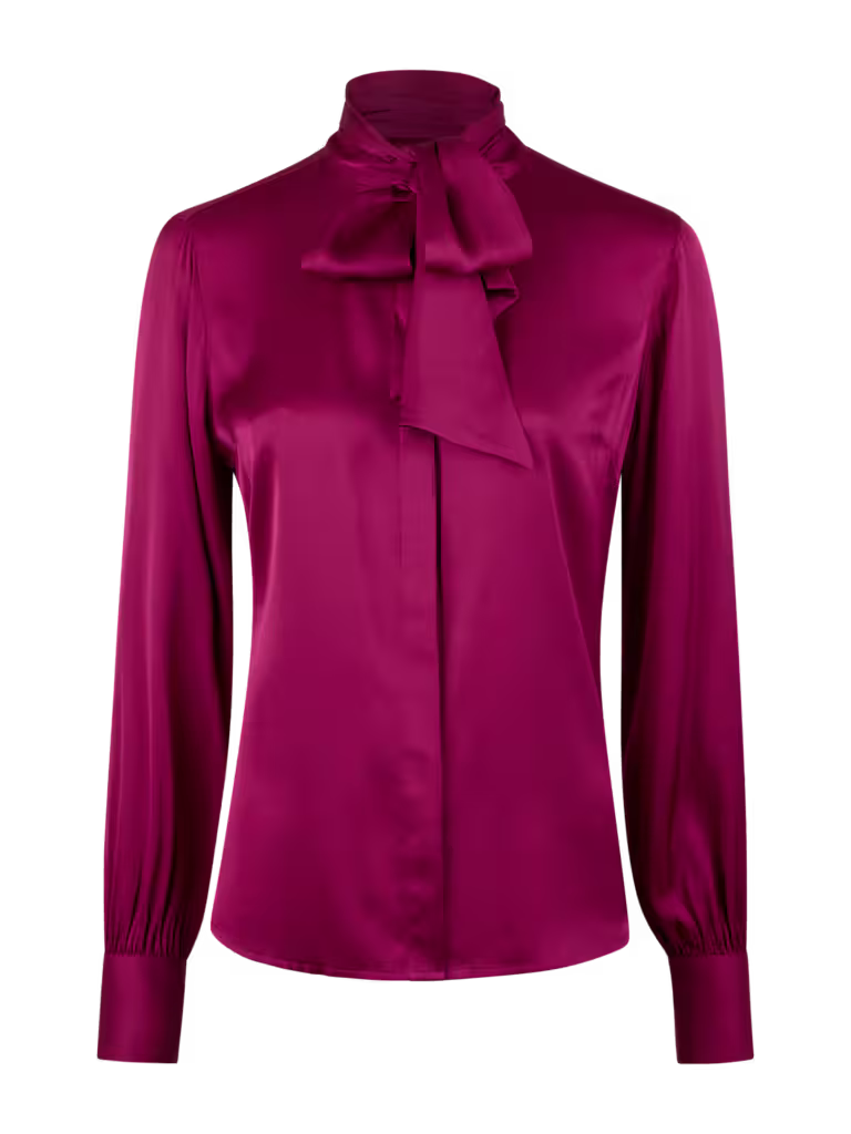 Selma Silk bow blouse, Pink