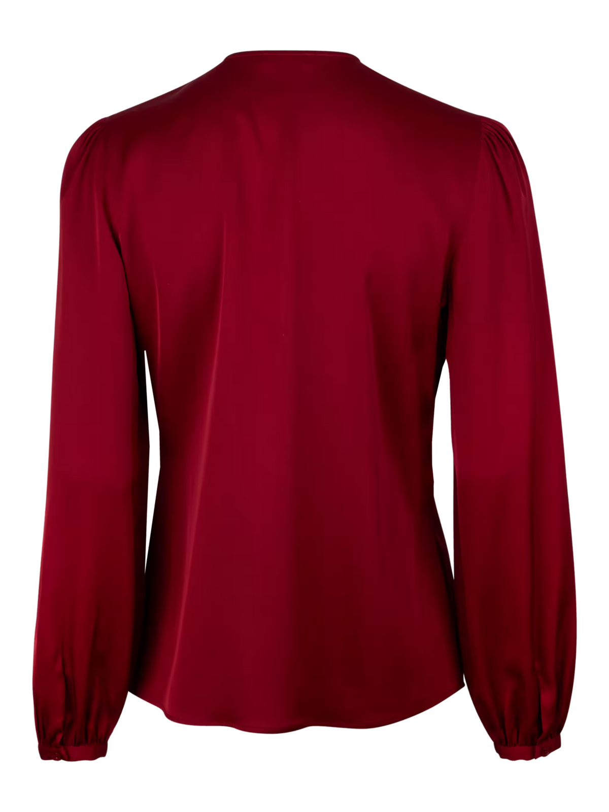 Mona Silk Blus med krusiduller, Bordeaux