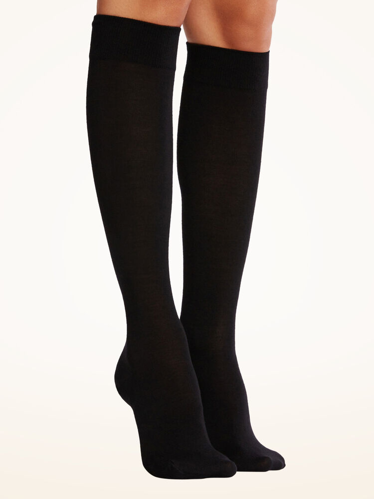 Merino Knee-Highs, Black - Knæstrømpe