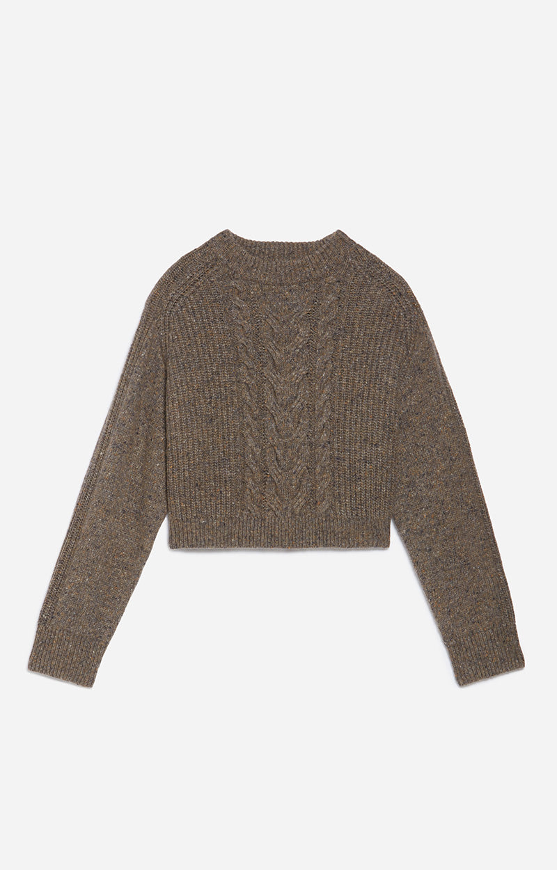 Delora Cable Knit Sweater, Taupe