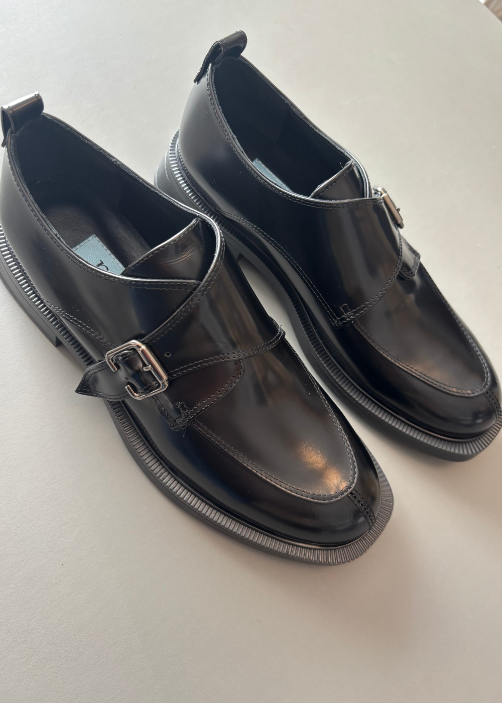 Loafers med spænde, Sort