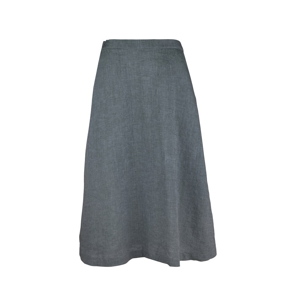 Cina Linen Skirt, Black