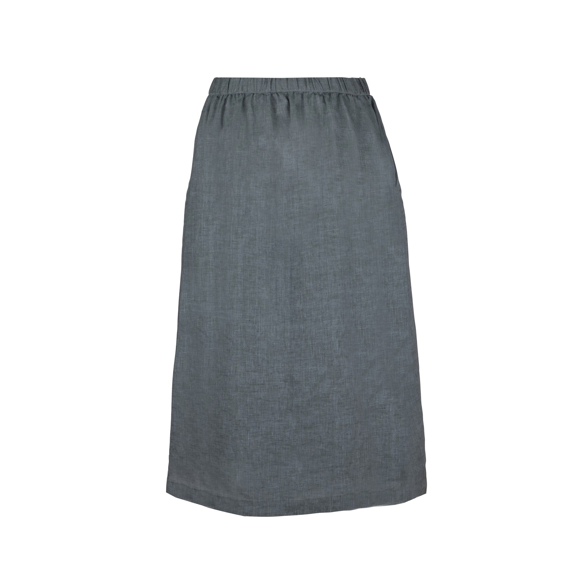 Cina Linen Skirt, Black