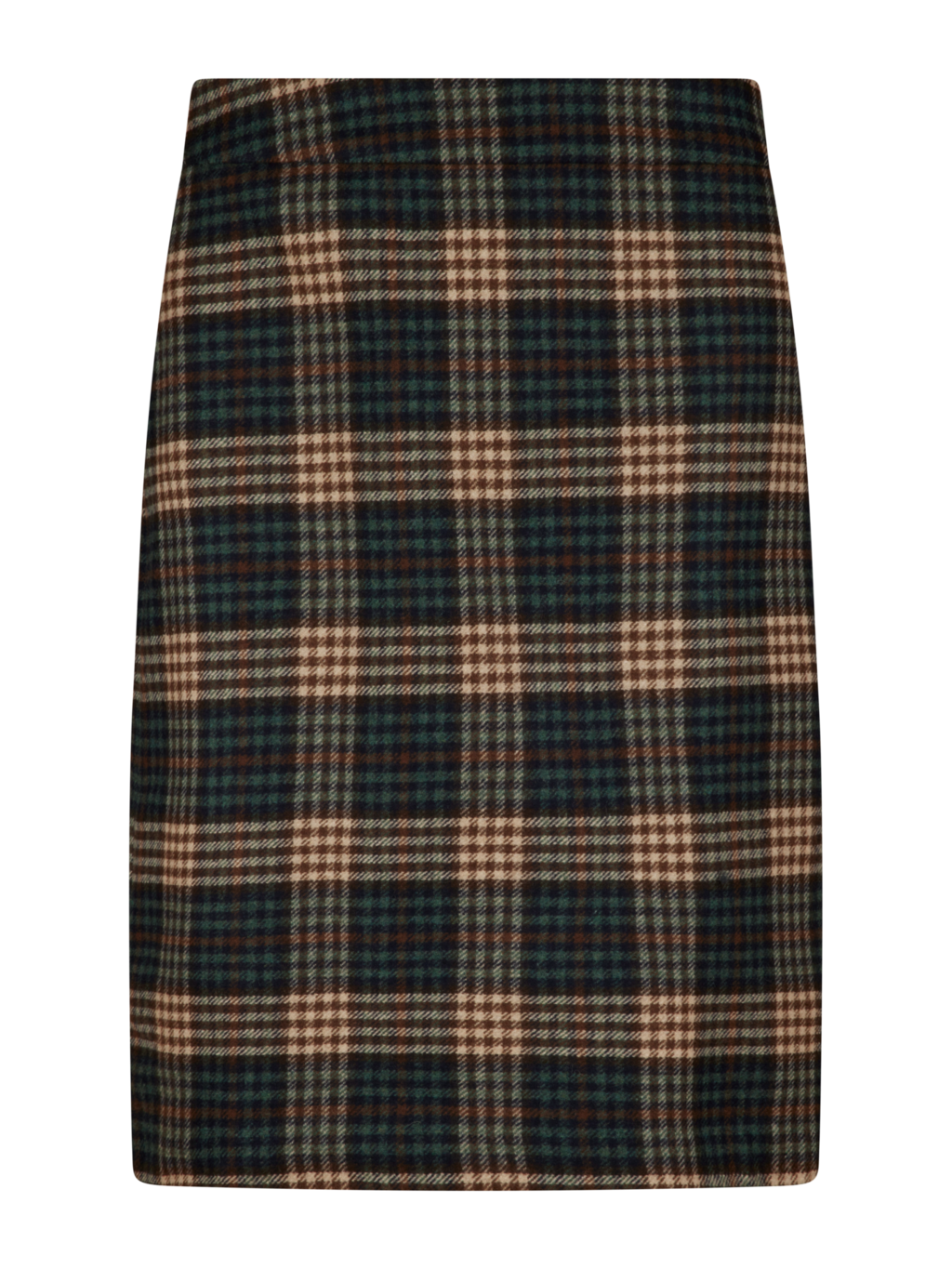 Isadora Checked Wool Skirt, Navy