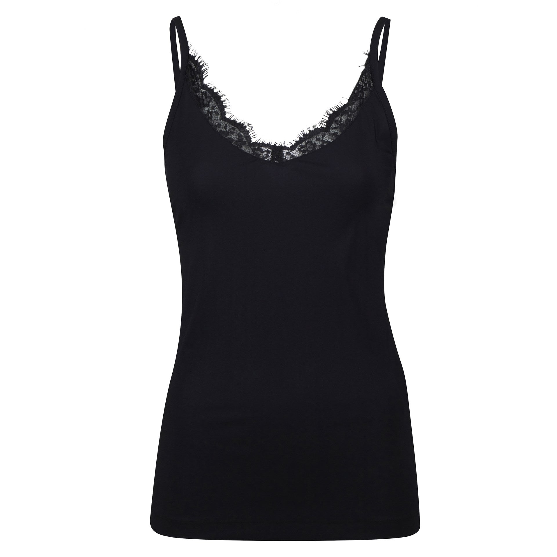 Dejana Black Lace Camisole Top, Black