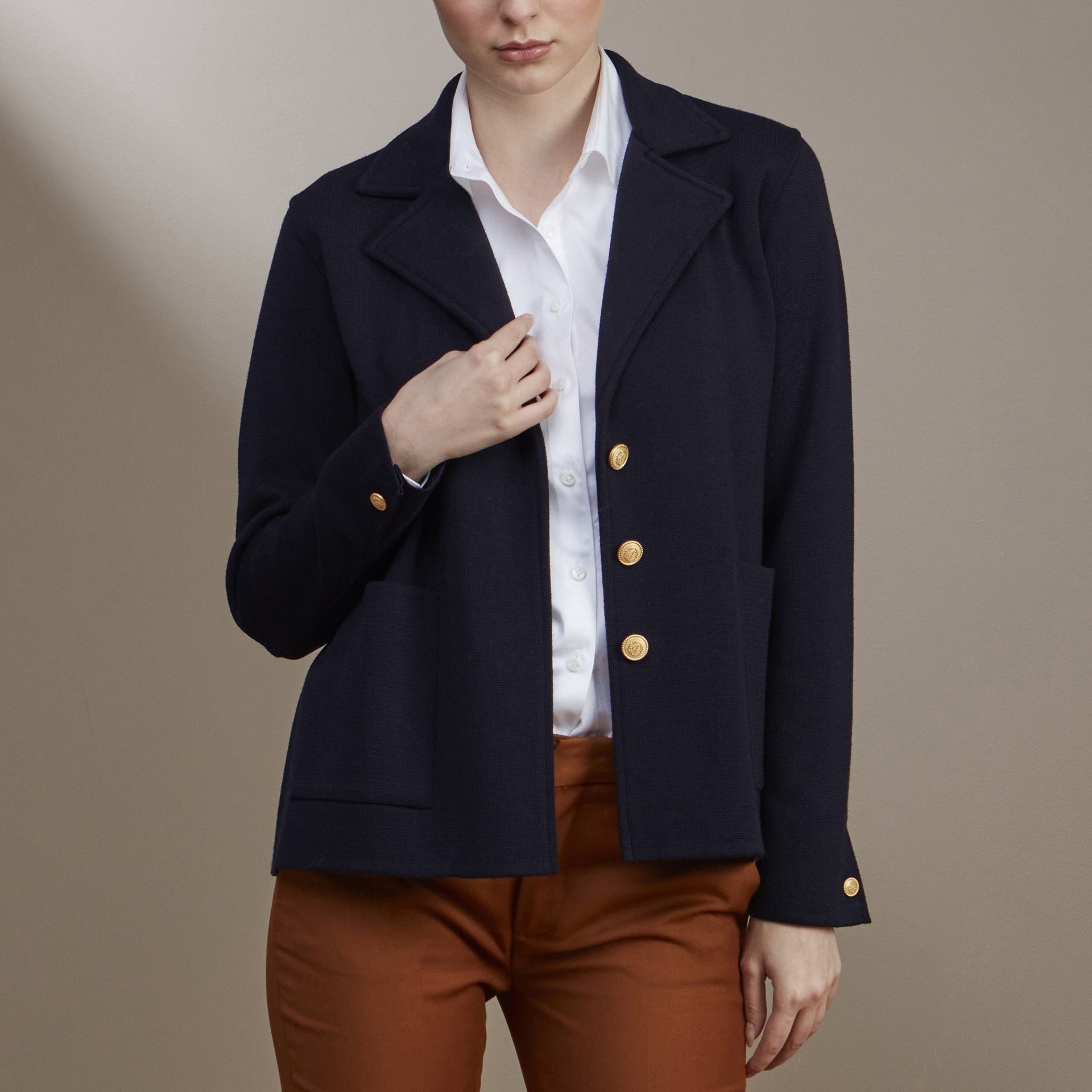 Goddess Merino Jacket, Navy