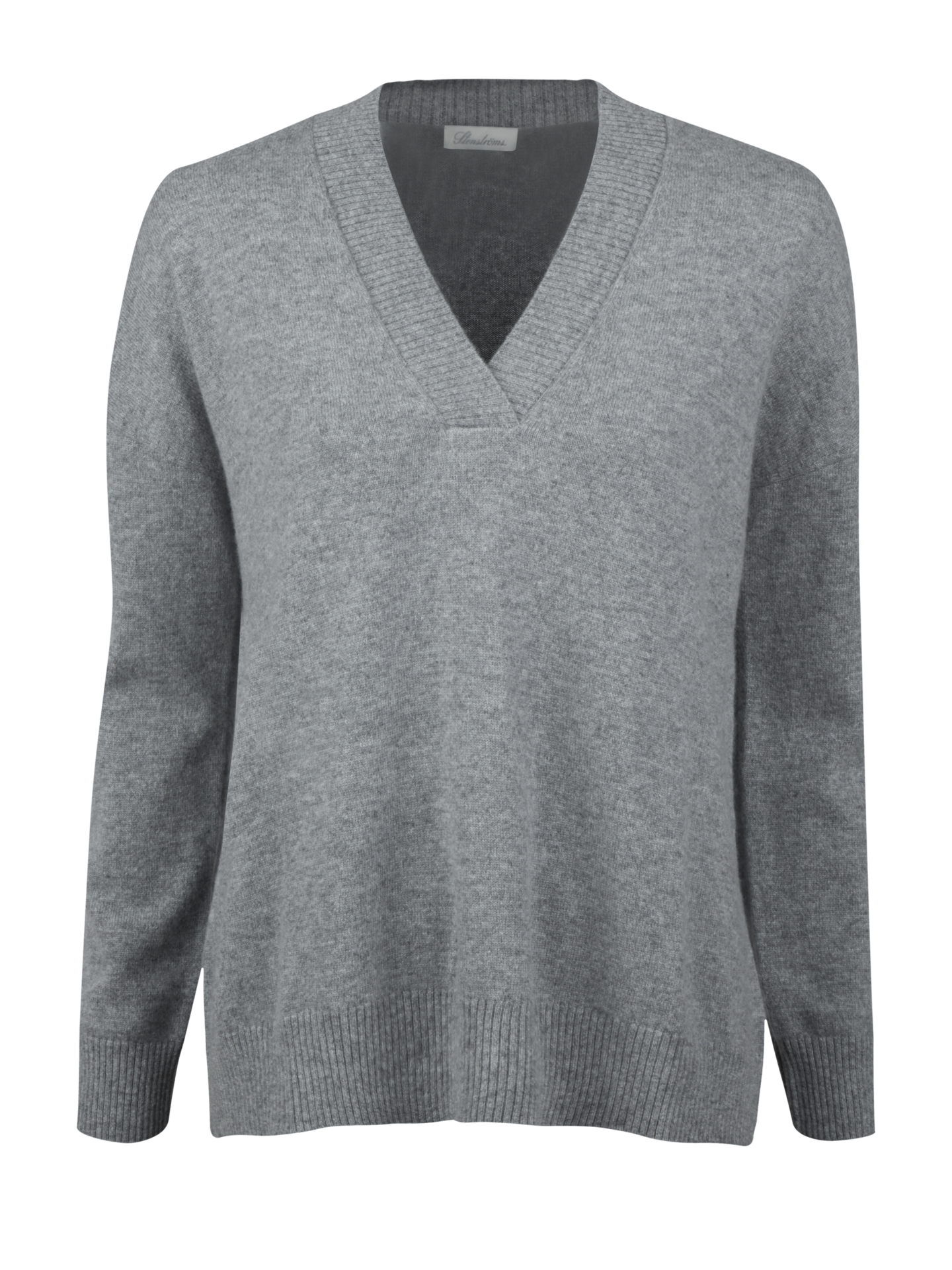 Duvet, V-Neck Knit Sweater, Grey