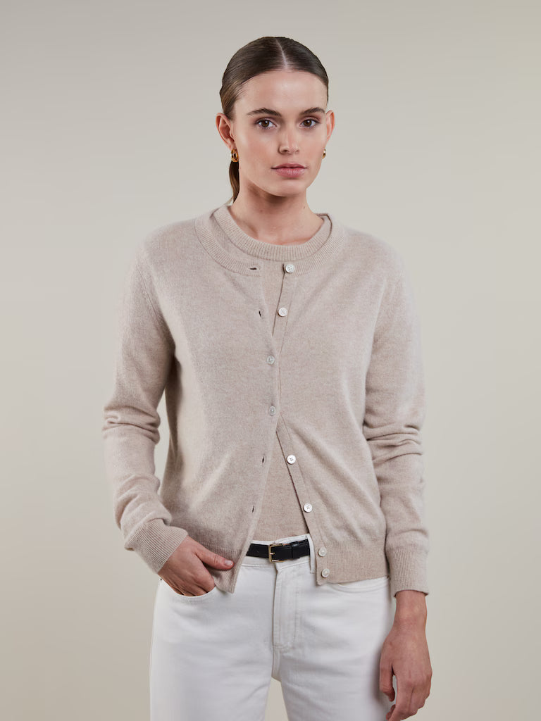 Judith Cashmere Cardigan, Beige